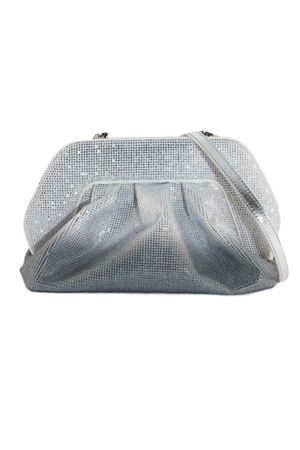 Tia rhinestone-embellished clutch bag THE MOIRE' | TMSR25TSX181SILVERBLACK